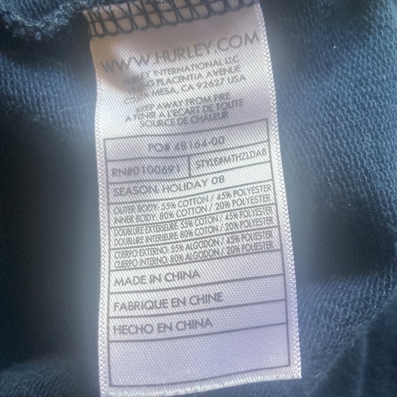 Hurley size large blue zip up hoodie jacket with pockets great condition - Picture 4 of 5